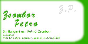zsombor petro business card
